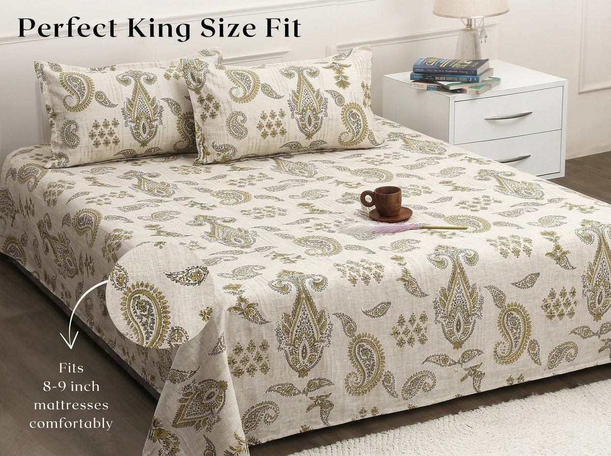 Paisley – 260-TC Pure Cotton Bedsheet Set