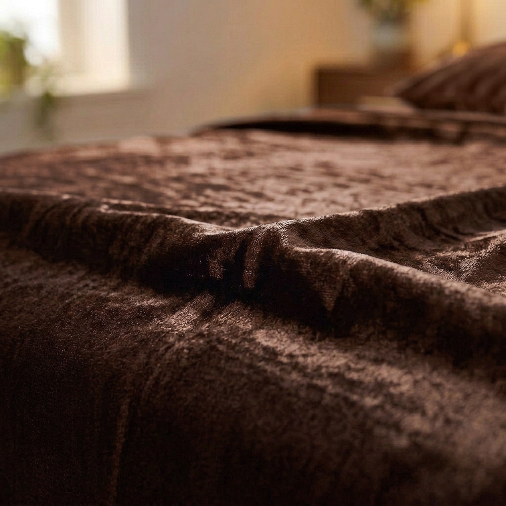 Mocha Luxe Velvet Bedsheet (Brown)