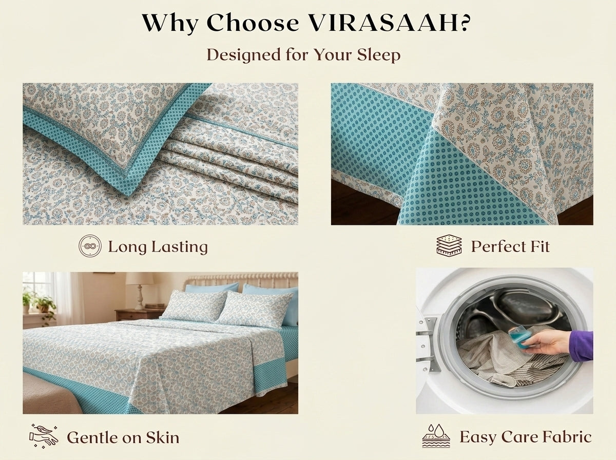 Petal – 260-TC Pure Cotton Bedsheet Set