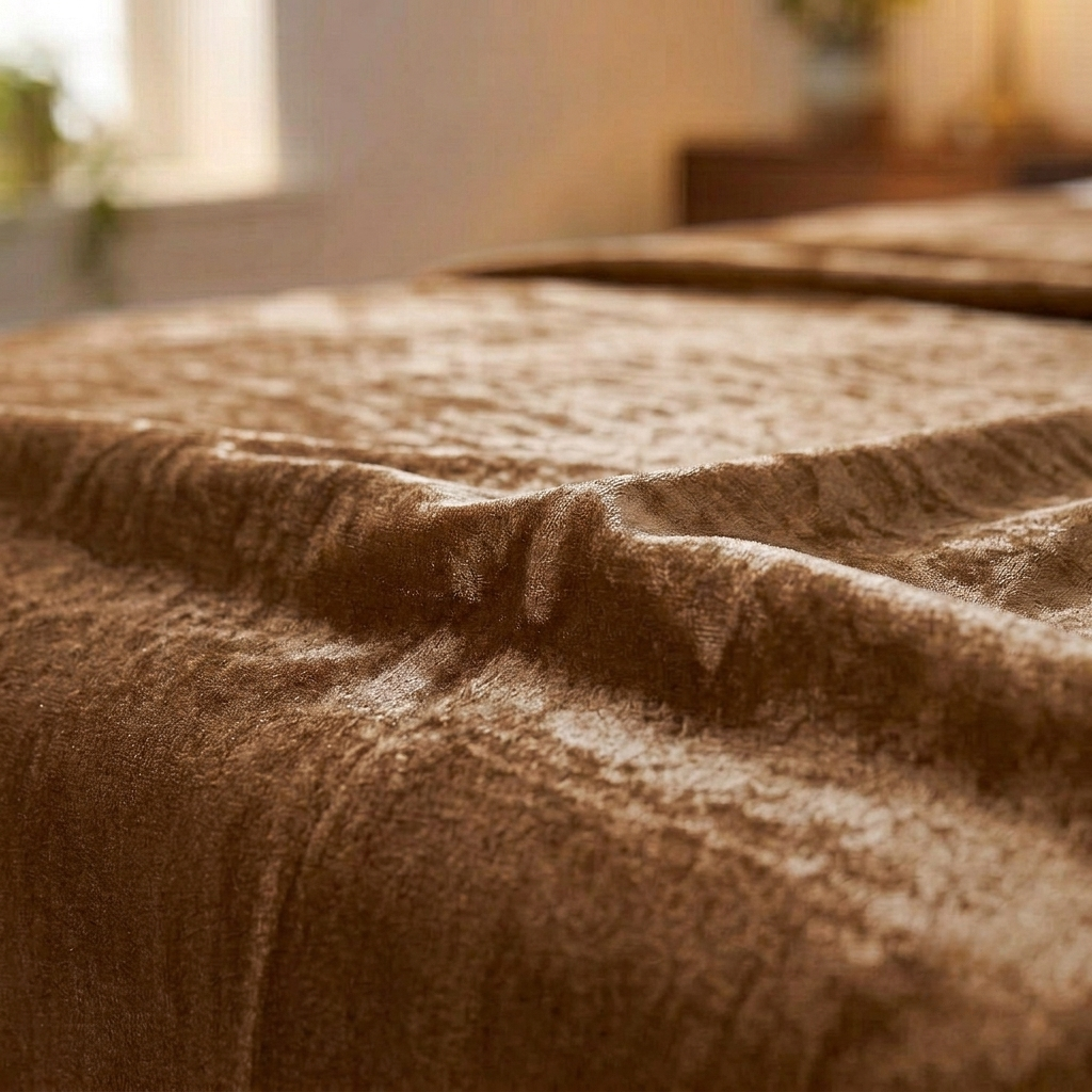 Cocoa Taupe Velvet Bedsheet (Warm Taupe Brown)