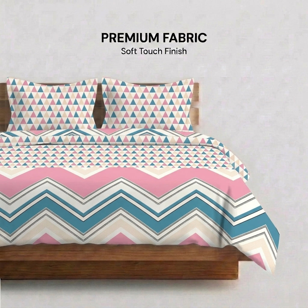 Chevron Muse Cotton Bedsheet & Comforter Set