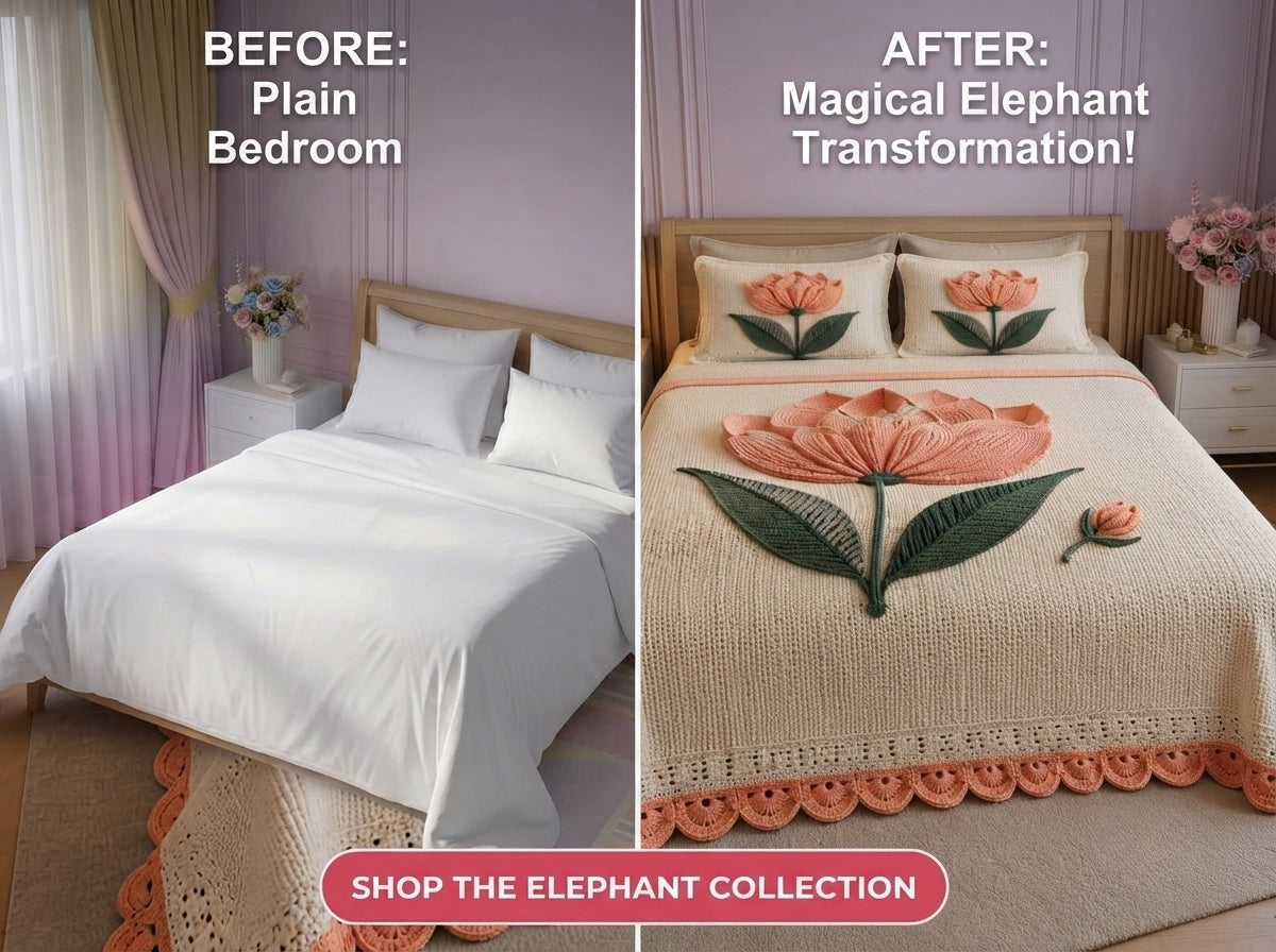 Blush Tulip 280-TC Printed Crochet Paradise Bedsheet Set - (Pink & White)