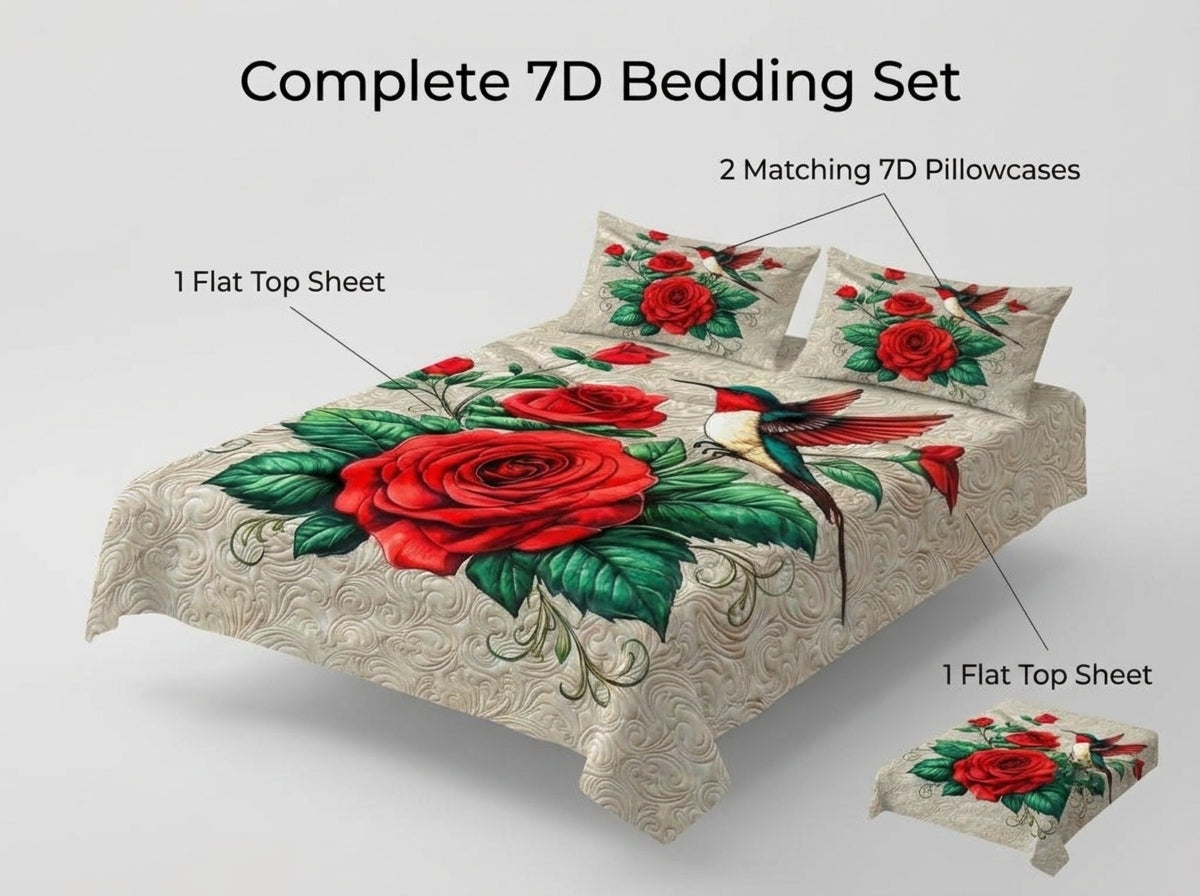 Fairy Tale Rosepecker 280-TC 7D Bedsheet Set – (Cream)