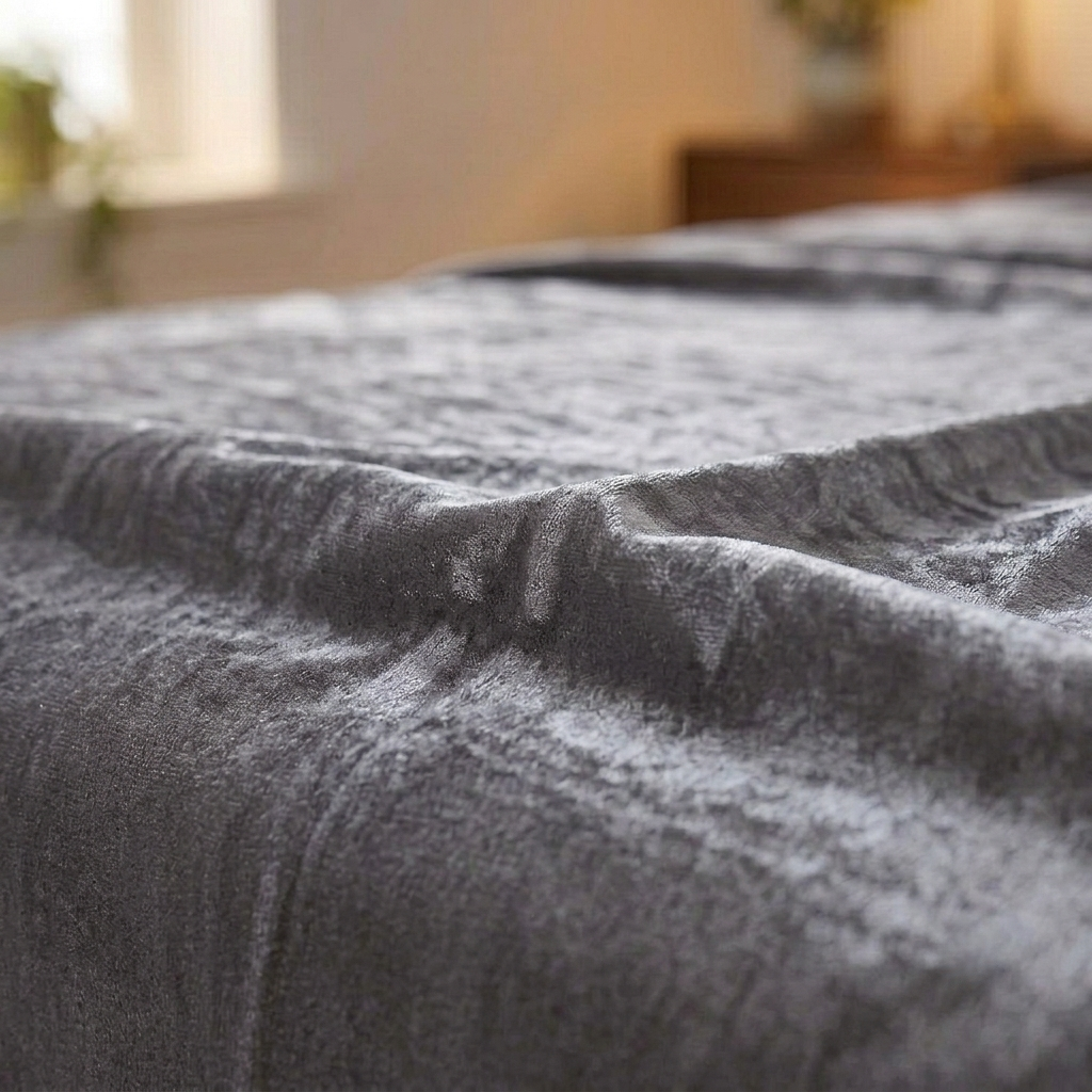Silver Mist Velvet Bedsheet (Soft Grey)