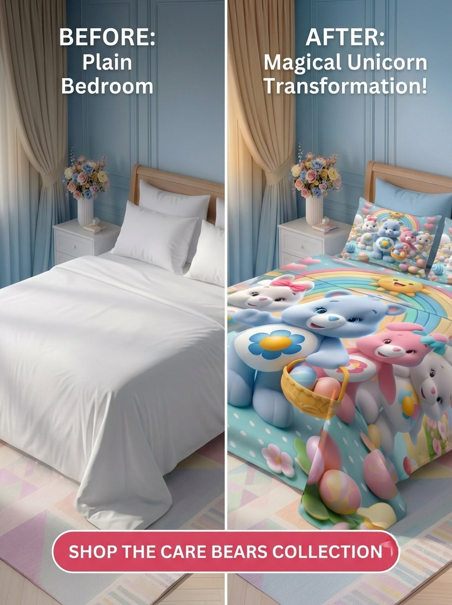 Fairy Tale Happy Bears 7D Bedsheet Set – Blue