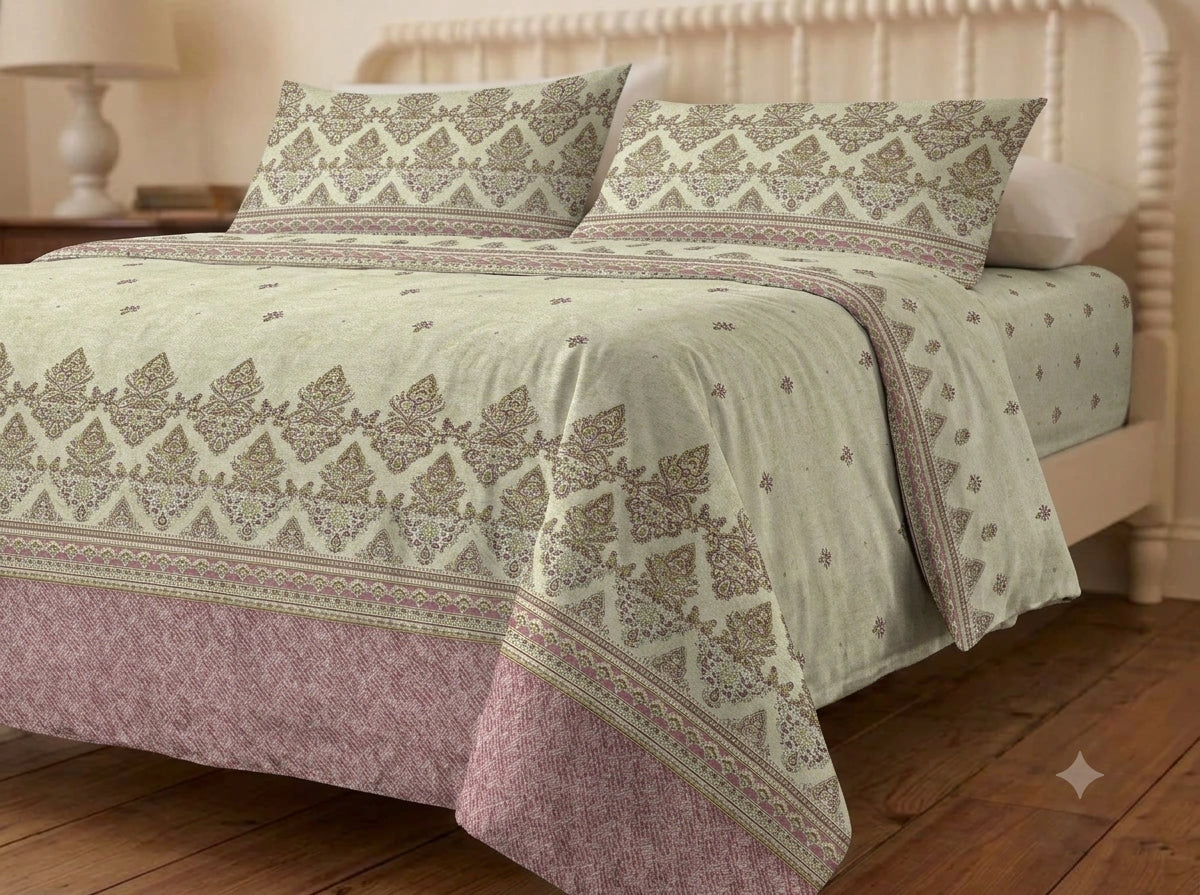 Zariya – 320-TC Pure Cotton Bedsheet Set
