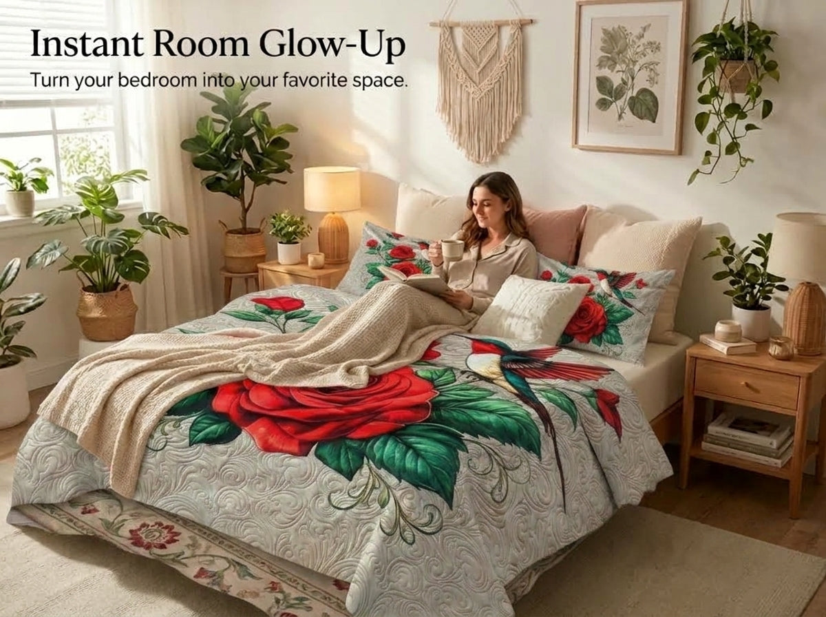 Fairy Tale Rosepecker 280-TC 7D Bedsheet Set – (Cream)