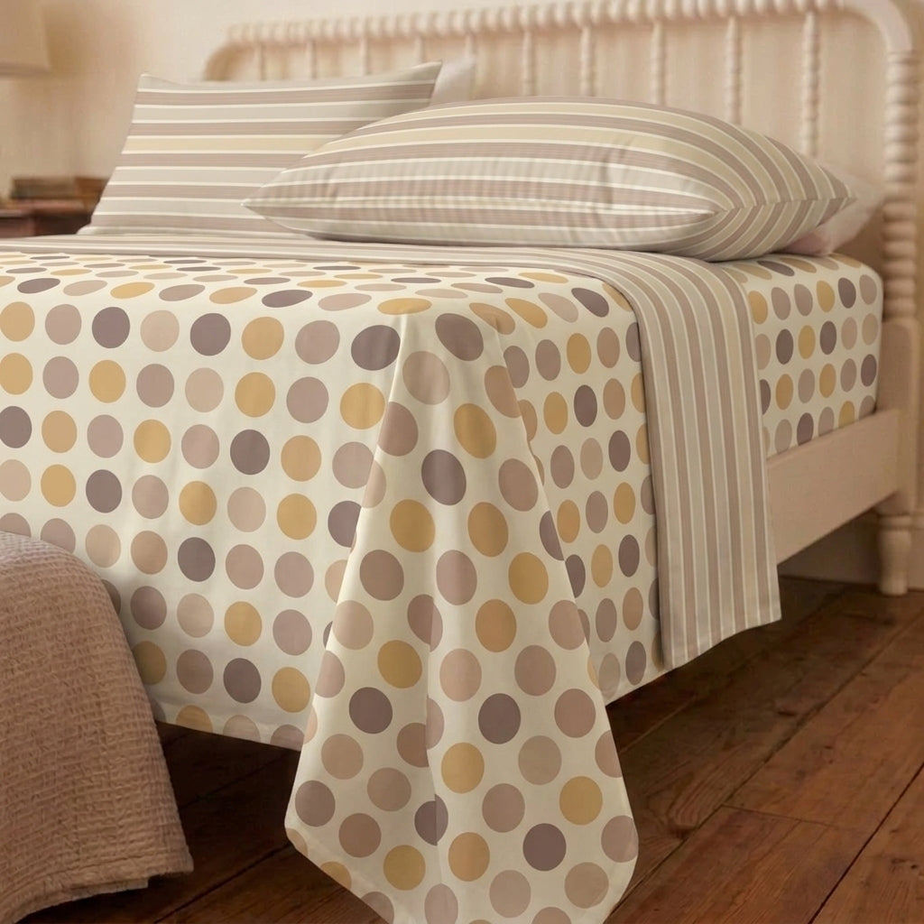 Dotted Mosaic Cotton Bedsheet & Comforter Set
