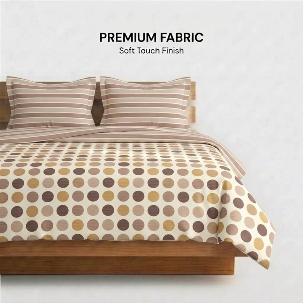 Dotted Mosaic Cotton Bedsheet & Comforter Set