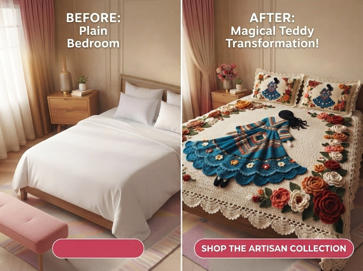 Doll Garden 280-TC Printed Crochet Paradise Bedsheet Set - (Multicolor)