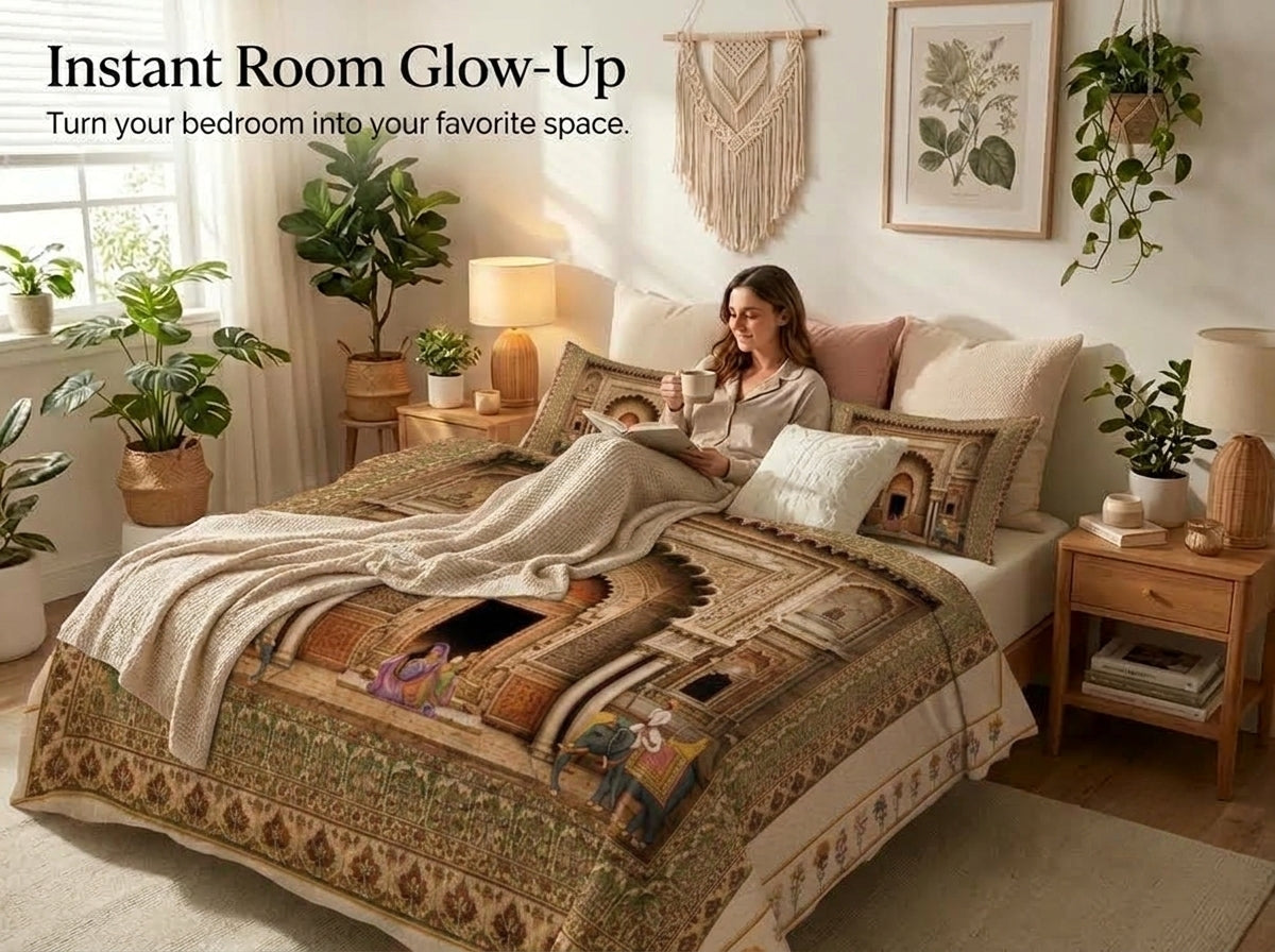 Fairy Tale Ancient History 280-TC 7D Bedsheet Set - (Brown)