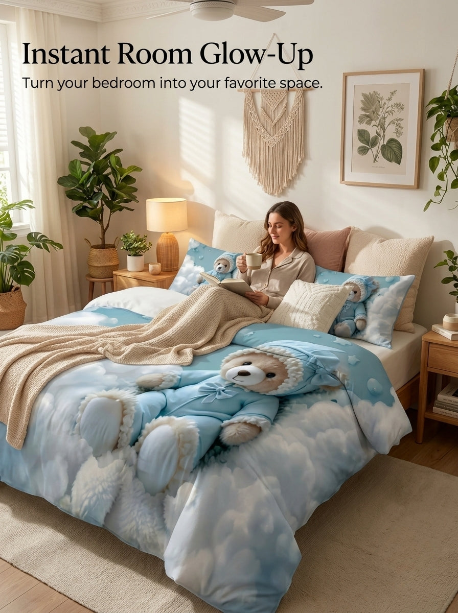 Fairy Tale SkyBuddy 7D Bedsheet Set – Blue