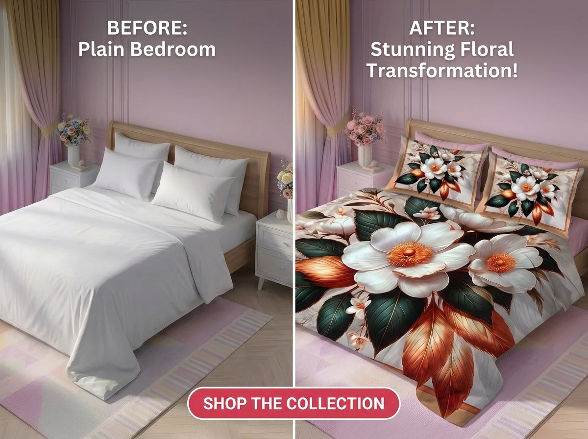Enchanted Bloom 280-TC 7D Bedsheet Set - (Ivory)