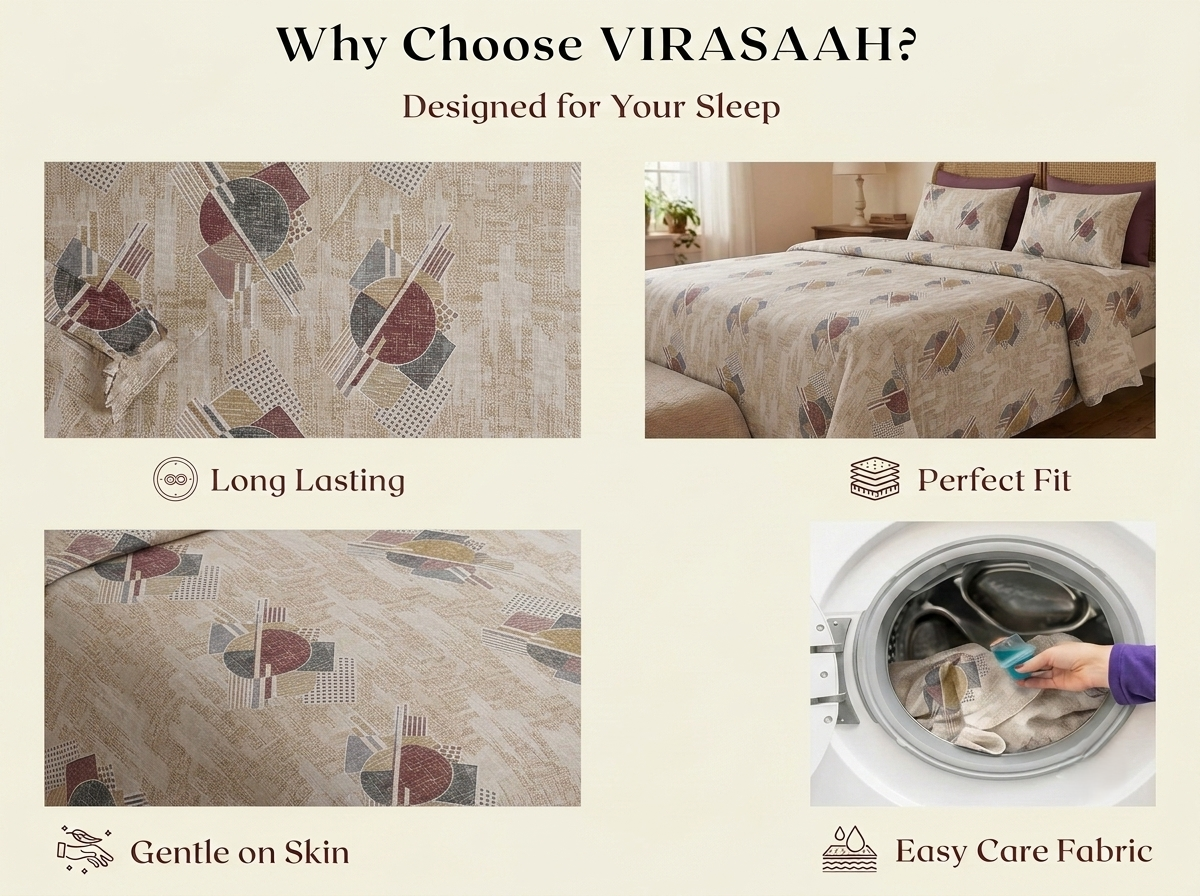 Ishani – 340-TC Pure Cotton Bedsheet Set