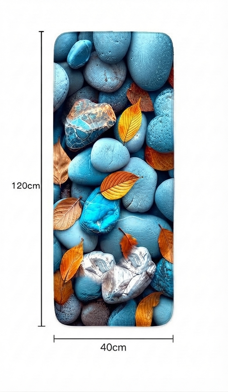 Virasaah Ocean Shells Designer Floor Mat (Blue)