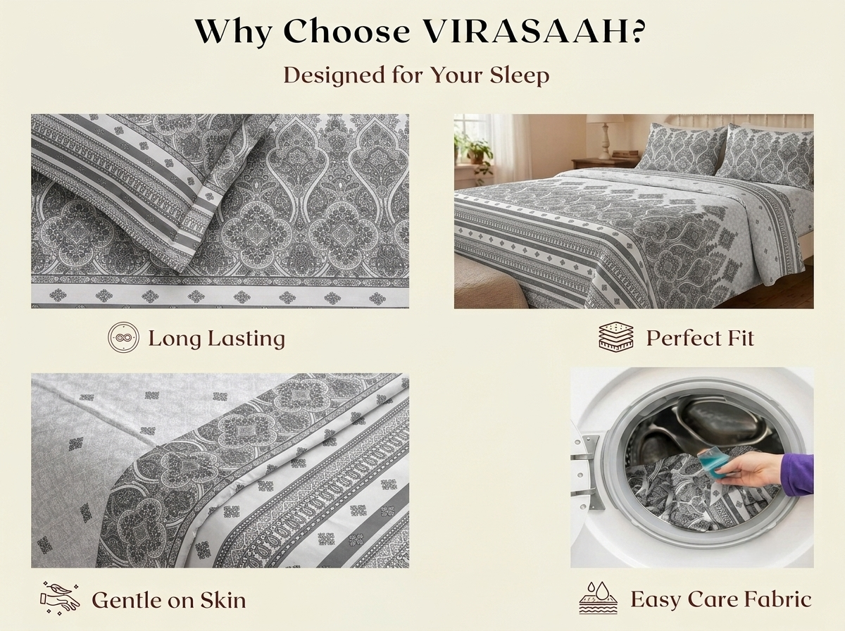 Jaali – 320-TC Pure Cotton Bedsheet Set