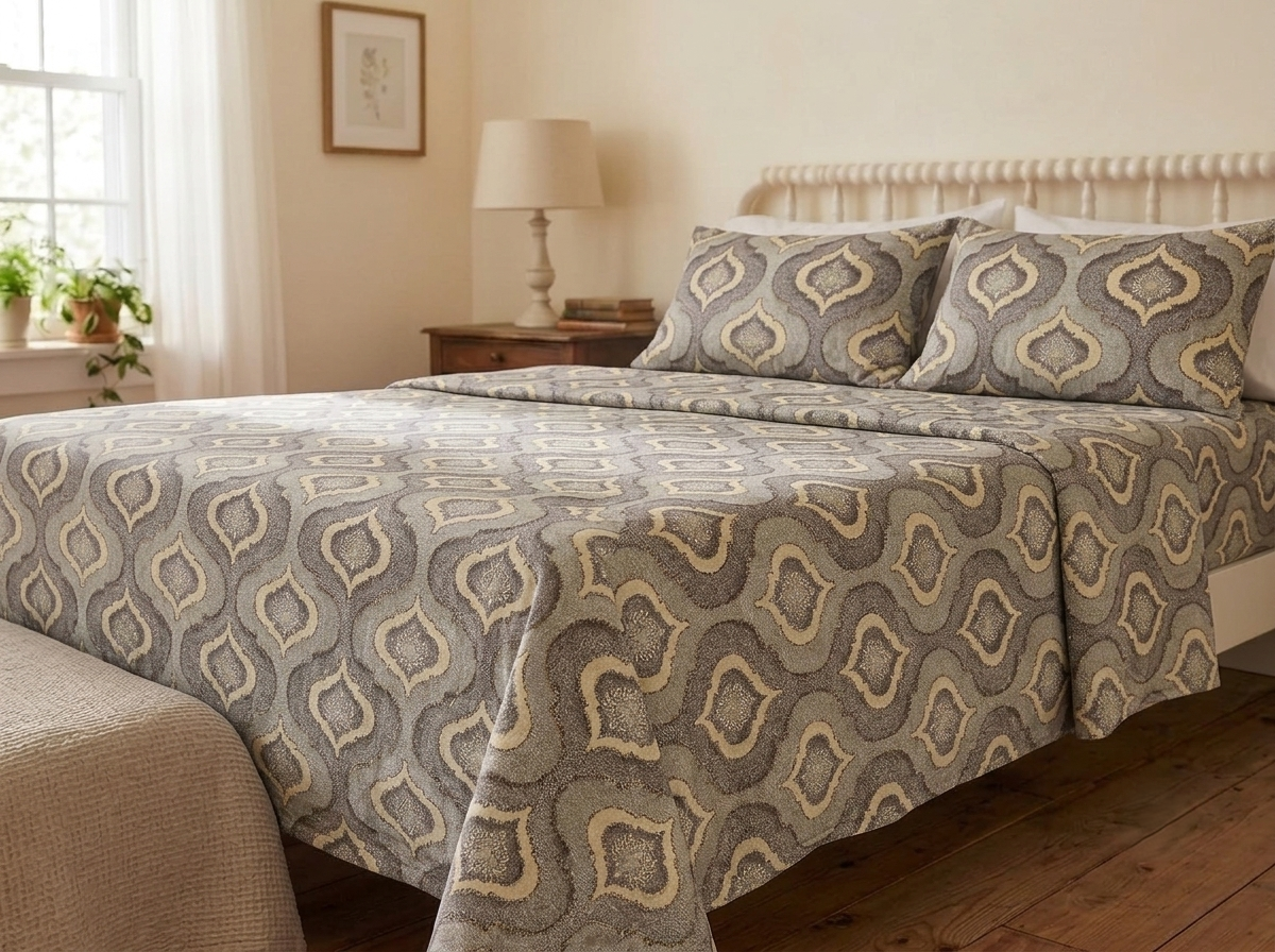 Vasudha – 340-TC Pure Cotton Bedsheet Set
