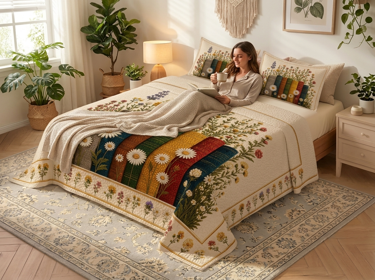 Fairy Tale Wildflower Harmony 280-TC 7D Bedsheet Set - (mix)