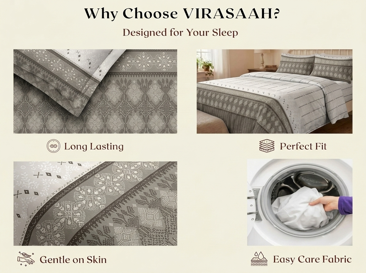 Dastaan – 320-TC Pure Cotton Bedsheet Set