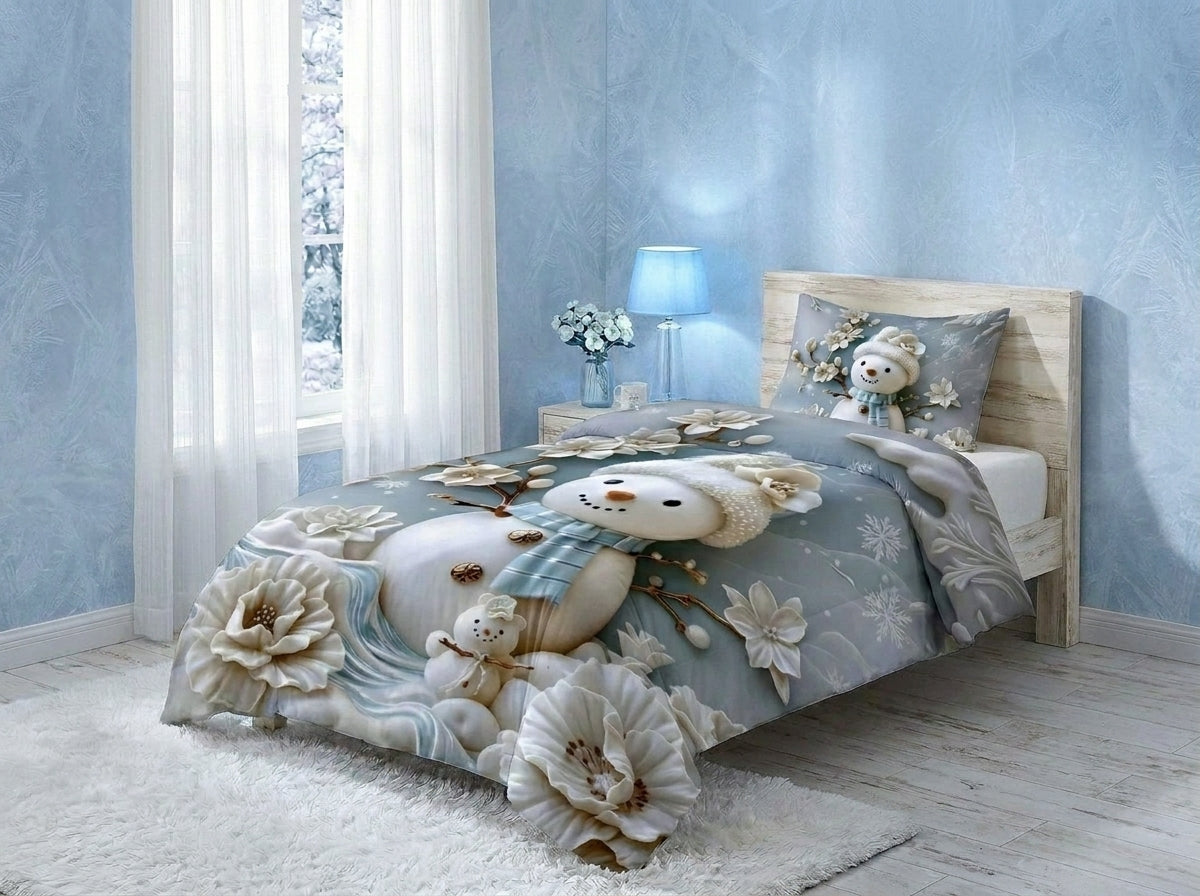Snowy Bloom Comforter by Virasaah