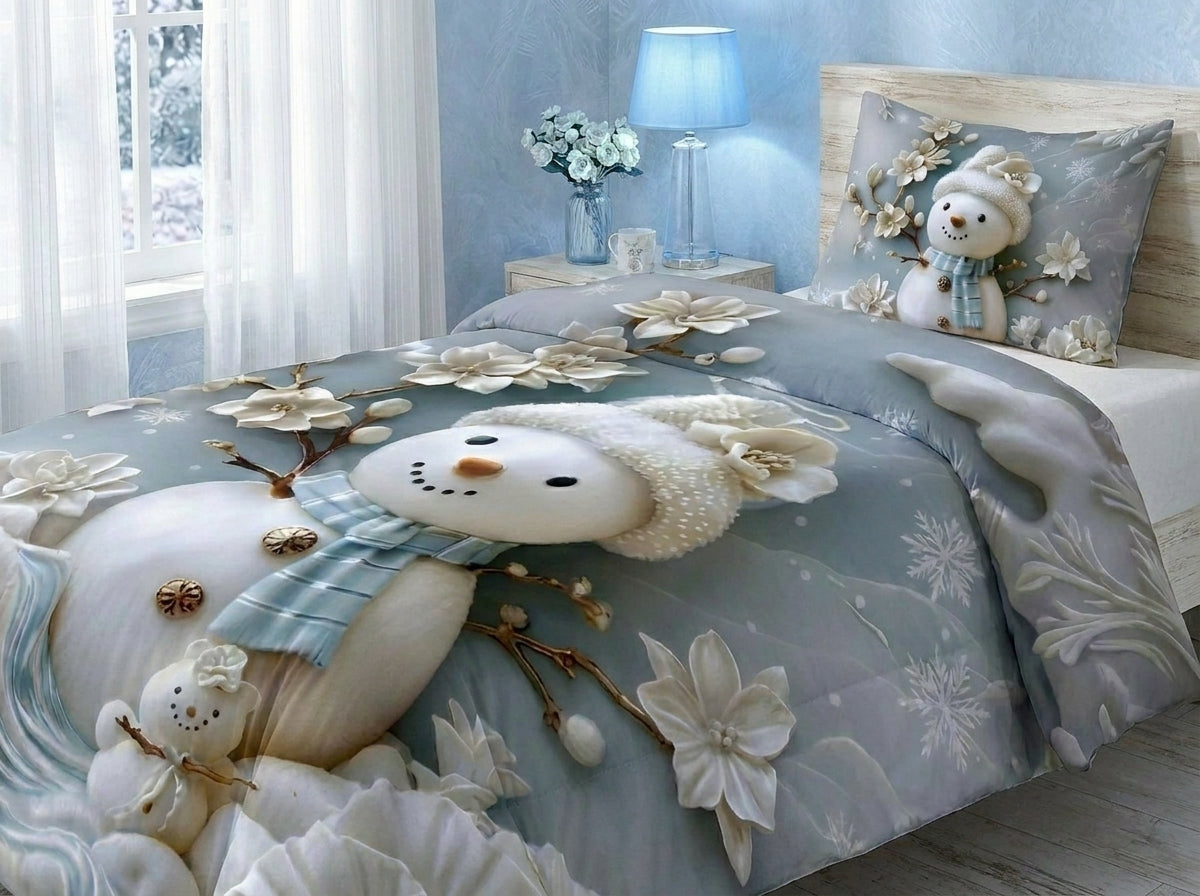 Snowy Bloom Comforter by Virasaah