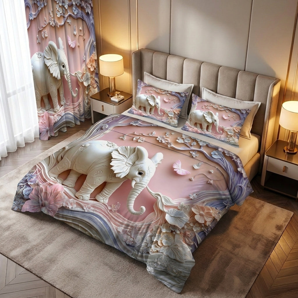 Pastel Elephant Home Curtains – Set of 2