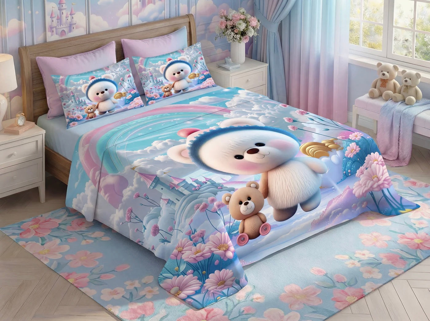 Fairy Tale Magical 7D Bedsheet Set – Blue