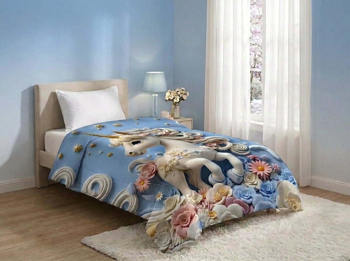 Unicorn Fairy Tale Comforter By Virasaah