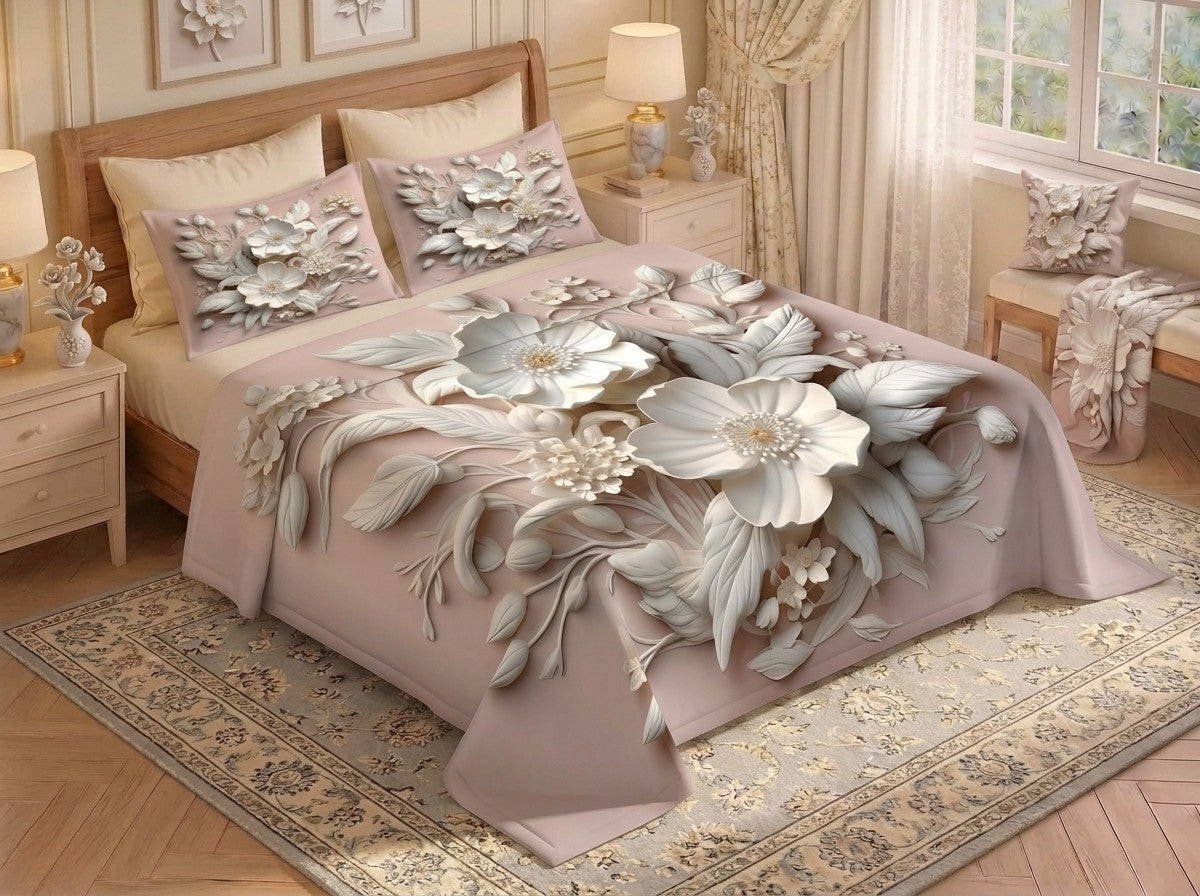 Fairy Tale Heritage Gateway 7D Bedsheet Set - (Pink)