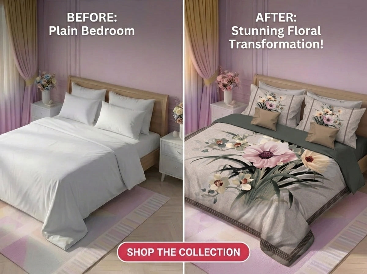 Blossom Serenity 280-TC 7D Bedsheet Set - (Grey)