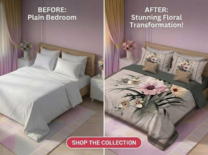 Blossom Serenity 280-TC 7D Bedsheet Set - (Grey)