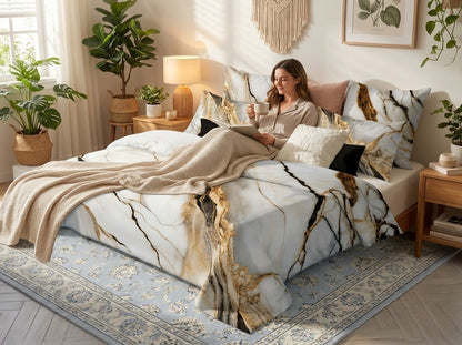 Fairy Tale Ivory Quartz 280-TC 7D Bedsheet Set - (Ivory)