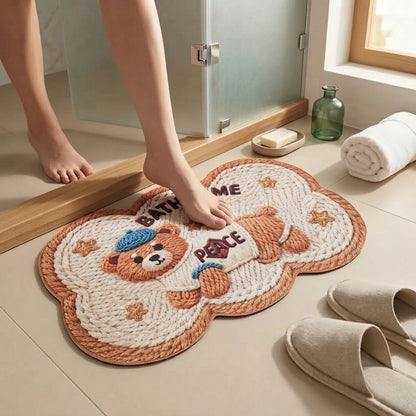 Little Bear Comfort Designer Floor Mat (Cream & Brown)
