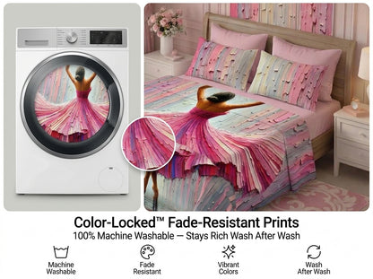 Fairy Tale Dancing Girl 7d Bedsheet Set - Pink