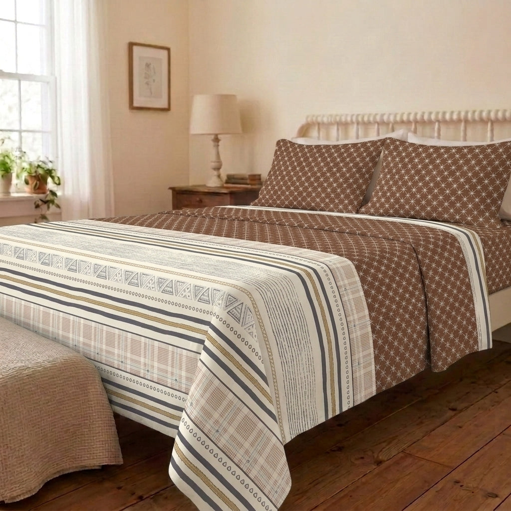 Vintage Loom Cotton Bedsheet & Comforter Set