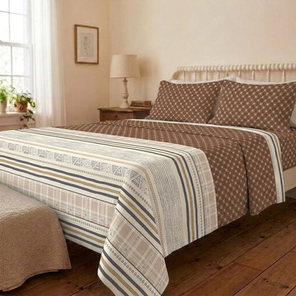 Vintage Loom Cotton Bedsheet & Comforter Set