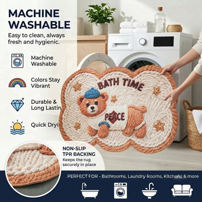 Little Bear Comfort Designer Floor Mat (Cream & Brown)