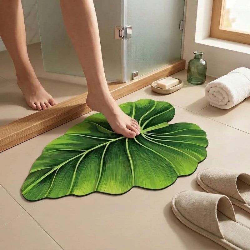 Tropical Monstera Designer Floor Mat (Green)