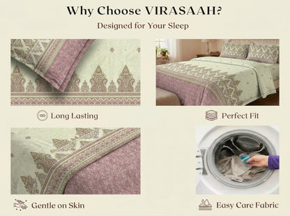 Zariya – 320-TC Pure Cotton Bedsheet Set