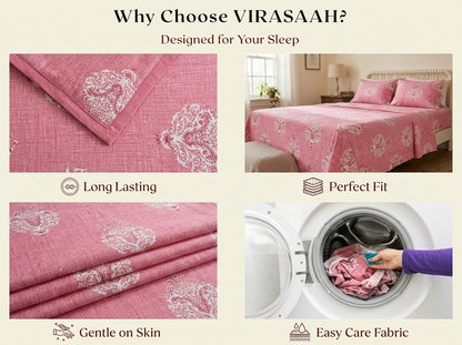 Terracotta – 260-TC Pure Cotton Bedsheet Set
