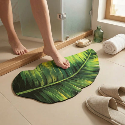 Jungle Leaf Haven Designer Floor Mat (Green)