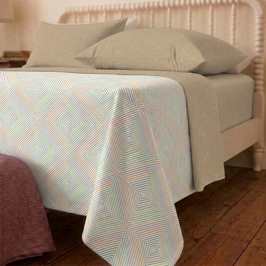 Soft Weave Cotton Bedsheet & Comforter Set
