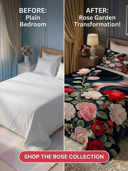 Fairy Tale Moonlit Garden 280-TC 7D Bedsheet Set - (Navy)