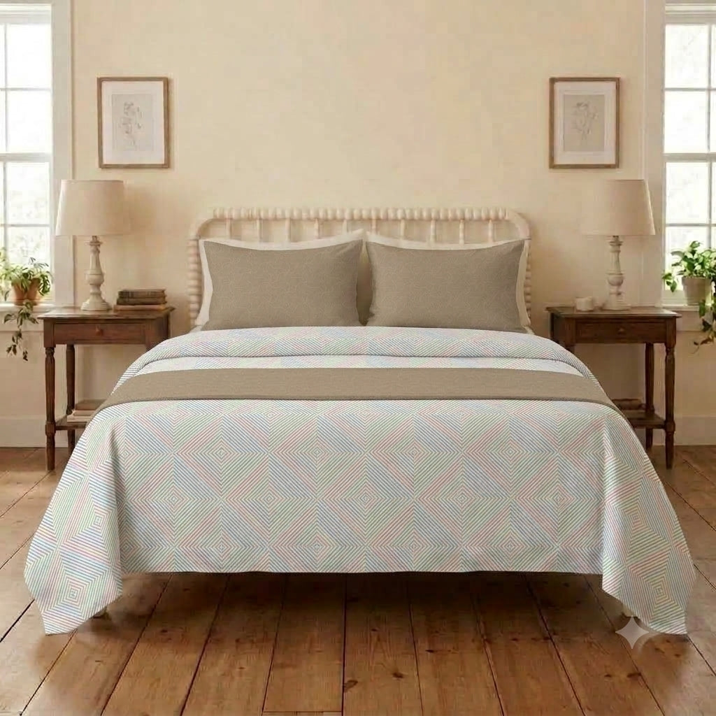 Soft Weave Cotton Bedsheet & Comforter Set