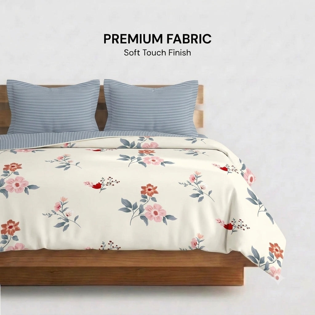 Country Vine Cotton Bedsheet & Comforter Set