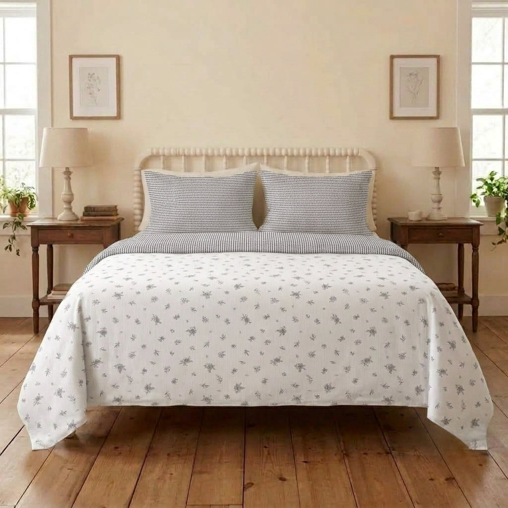 Willow Garden Cotton Bedsheet & Comforter Set