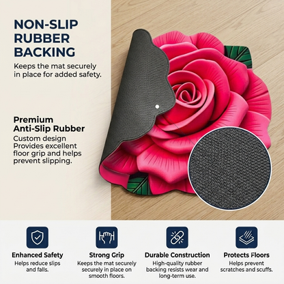 Royal Rose Designer Floor Mat (Pink)