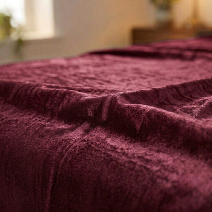 Wine Elegance Velvet Bedsheet (maroon)