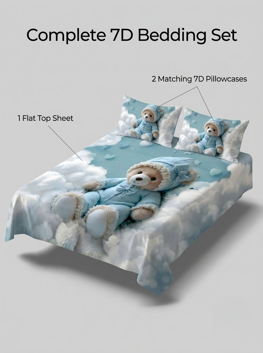 Fairy Tale SkyBuddy 7D Bedsheet Set – Blue