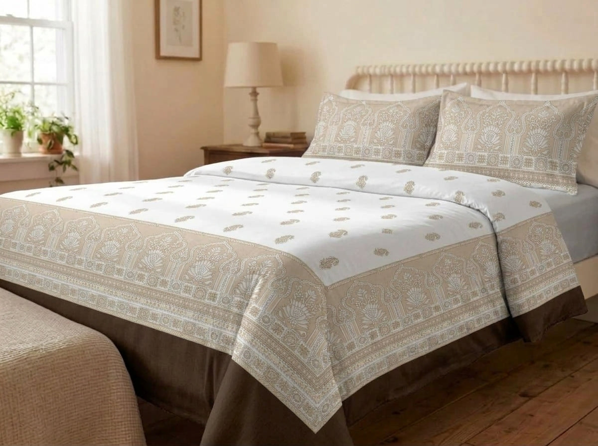 Elvara – 320-TC Pure Cotton Bedsheet Set